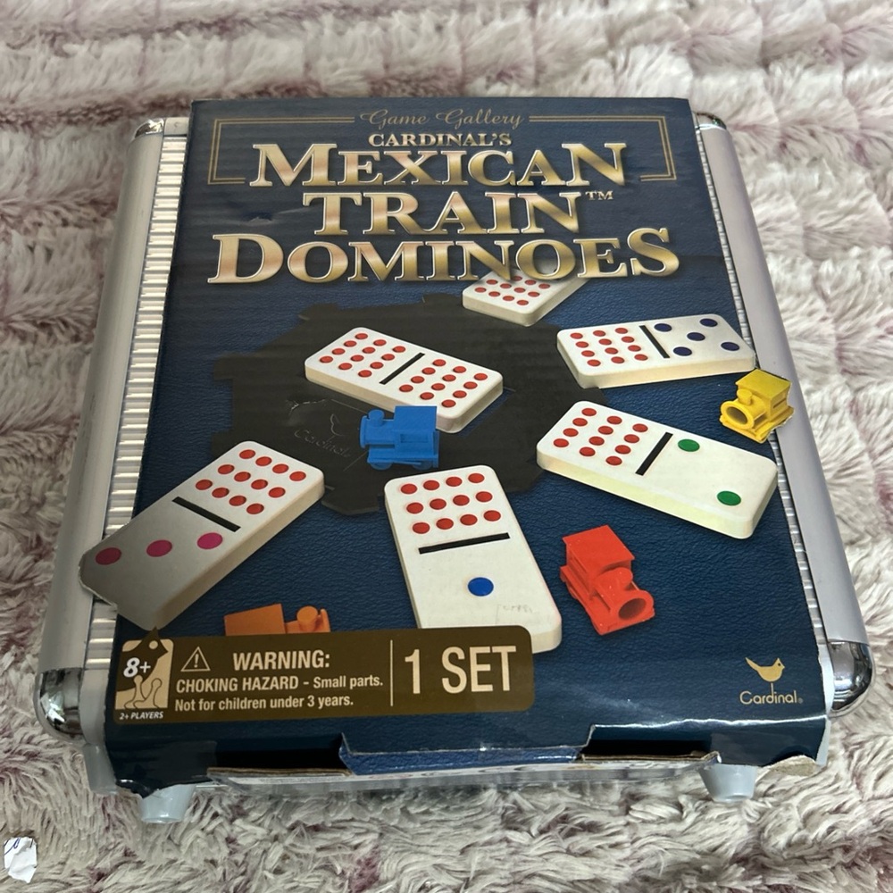 Mexican Train Dominoes Game Set - White and Multicolor